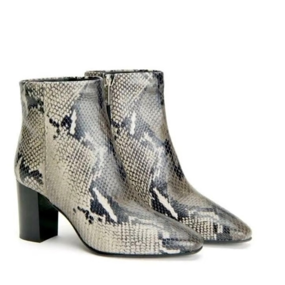 Aquatalia Snakeskin Pattern Ankle Boots
